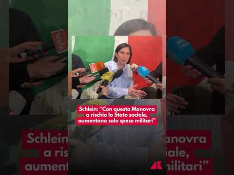 Schlein: “Con questa Manovra a rischio lo Stato sociale, aumentano solo le spese militari”