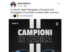 La Jeep Italia ‘spoilera’ la Juve: #Stron9er