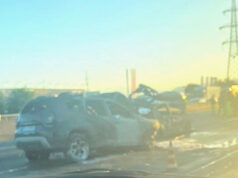 Maxi incidente in tangenziale, 2 auto in fiamme e una ribaltata incidente tangenziale