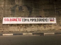 Armenia, striscione di solidarietà a Torino e in centinaia di città italiane