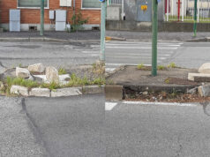 Degrado in via Pianezza, pezzi di marciapiede rotti da 6 mesi via pianezza torino
