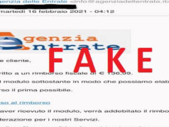 Ondata di false mail Agenzia delle entrate, attenti a truffa agenzia entrate falsa mail truffa