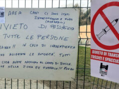 Nuovo cartello anti-pusher all’area cani Brenta-Fossata area cani brenta fossata pusher