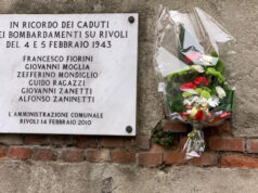 Rivoli, ricordo per le vittime dei bombardamenti del 1943 rivoli lapide bombardamenti via roma
