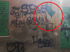 Fuoco al Tricolore davanti la sede degli Alpini di Strambino alpini strambino