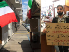 Bar Piazzi, al decimo giorno di sciopero della fame espone i tricolori bar piazzi sciopero fame