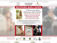 Rivoli, restaurata lapide ‘Miracolo della Madonna della Stella’ restauro lapide rivoli