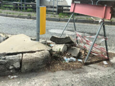 Strada Pianezza, il cordolo pericoloso strada pianezza cordolo pericoloso