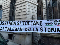 Torino Tricolore, striscione a difesa del Museo Lombroso torino tricolore museo lombroso