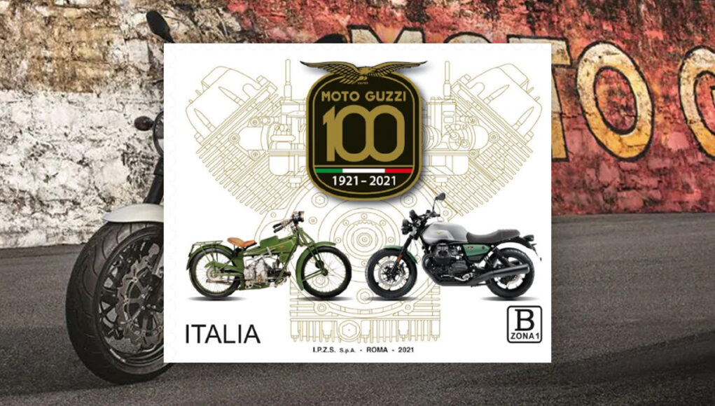 francobollo centenario moto guzzi