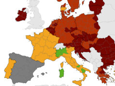 Il Piemonte tiene sotto controllo i contagi. Per l’Europa è verde mappa piemonte verde europa