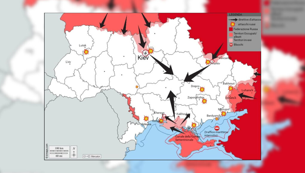 mappa guerra russia ucraina