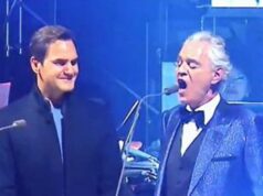 Andrea Bocelli canta per Federer, Roger si commuove – Video