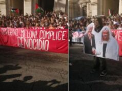 Manovra, studenti in corteo. A Roma cori pro Palestina e foto Meloni e Netanyahu sporchi di sangue