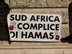 Volantini su muri ambasciata a Roma: ”Sud Africa complice di Hamas”