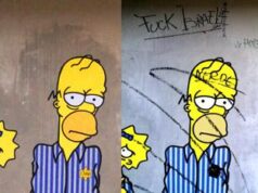 ‘W Hitler’ e ‘Fuck Israele’, scritte antisemite sul murale dei Simpson al Memoriale della Shoah