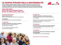 ‘Le nuove strade della sostenibilità’, il 16 aprile evento Adnkronos Q&A