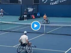 Sinner in campo col campione di tennis in carrozzina – Video