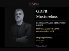 Inveo Academy, terzo appuntamento con Masterclass Gdpr: Ia al centro