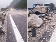 Maltempo, chiuso tratto A23 per una frana. Traffico bloccato e code