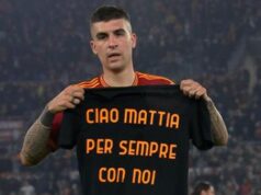 Roma-Milan, gol di Mancini: la dedica per Mattia Giani