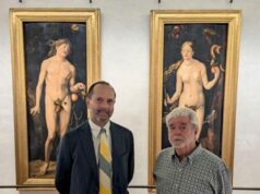Il regista di Star Wars George Lucas visita gli Uffizi
