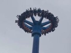 La giostra si ferma a 30 metri d’altezza, persone a testa in giù per mezz’ora – Video