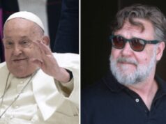 Papa Francesco morto, il dolore di Russell Crowe: “Giornata triste per i fedeli”
