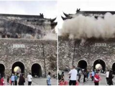 Cina, crolla il tetto della Torre del Tamburo: aveva 650 anni – Video