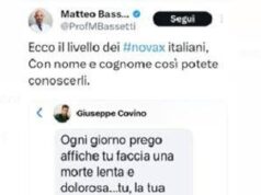 “Una morte lenta e dolorosa”, minacce e insulti a Bassetti: lui pubblica post dell’autore