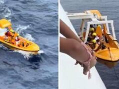 Bambina cade da nave, padre si tuffa: salvati entrambi – Video