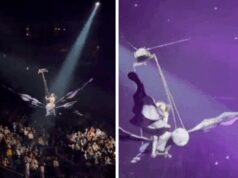 Katy Perry, incidente durante il concerto: la cantante perde l’equilibrio mentre vola sul pubblico