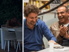Carlo Conti sparisce…nel tramonto, l’ironia della moglie Francesca e di Pieraccioni