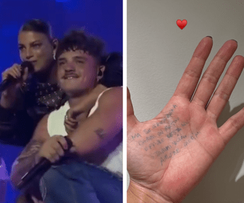 Emma a sorpresa sul palco con Olly, ma dimentica il testo: il ‘trucco’ è virale