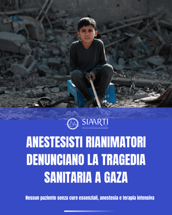 Mo, appello anestesisti per Gaza: “Corridoi umanitari, rispetto delle convenzioni internazionali e accesso alle cure essenziali”
