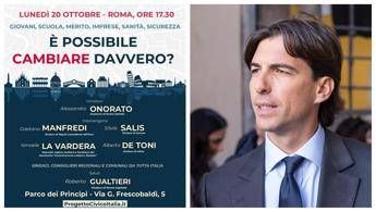 Centrosinistra, i ‘civici’ di Onorato a Roma il 20 ottobre: con Manfredi e Salis per ‘cambiare davvero’