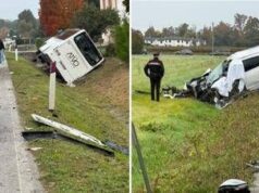 Scontro frontale tra auto e bus di studenti a Ordezo, morto un automobilista