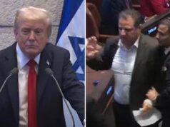 Trump alla Knesset, due deputati protestano: presidente Usa interrotto