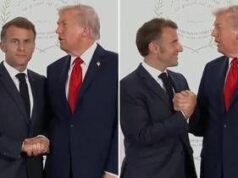Trump e Macron, il balletto per la solita stretta di mano extralarge