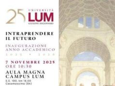 Università Lum, venerdì 7 novembre cerimonia di inaugurazione anno accademico