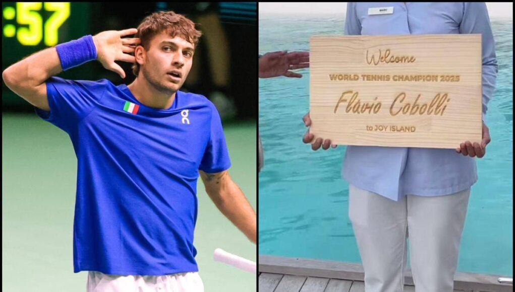 Cobolli, accoglienza da star alle Maldive: il cartello per celebrare la Coppa Davis