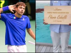 Cobolli, accoglienza da star alle Maldive: il cartello per celebrare la Coppa Davis