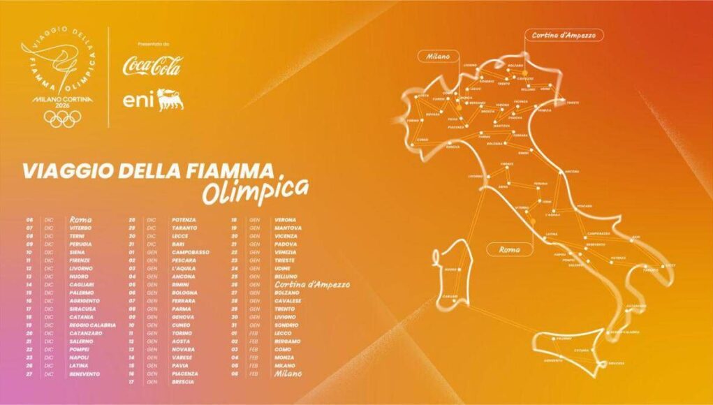 Sessanta città di tappa e un viaggio di 12mila chilometri: ecco il percorso della fiamma olimpica