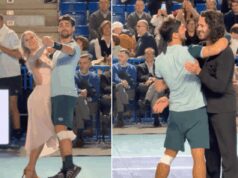 Fognini-Lini, dalla pista di Ballando al campo da tennis: lo show tra un match e l’altro