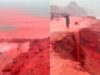 Mare ‘rosso sangue’ in Iran, lo spettacolo sull’isola di Hormuz