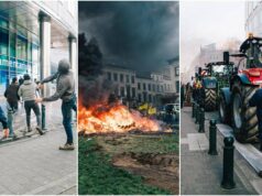 Scontri a Bruxelles, agricoltori in piazza: pietre contro il Parlamento europeo