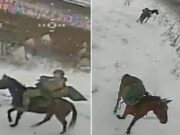 Soldati russi a cavallo, il drone ucraino colpisce