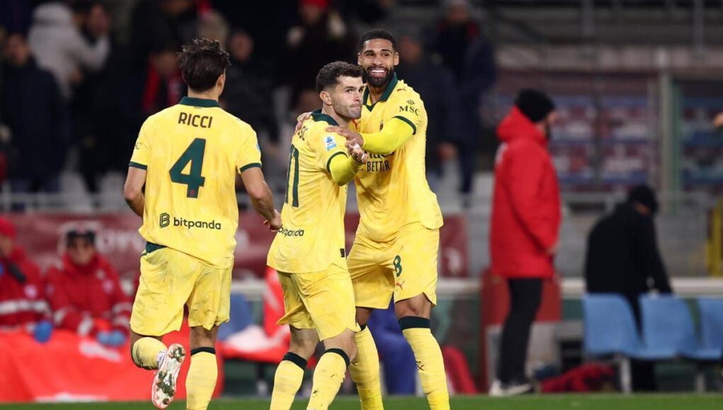 Torino-Milan 2-3, Allegri vince in rimonta grazie a Pulisic e torna in vetta