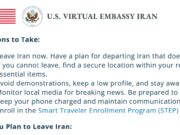 ‘Abbandonate l’Iran’. Il messaggio dell’ambasciata Usa, attacco imminente?