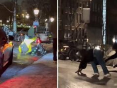 Amsterdam congelata: si scivola tra strade ghiacciate e scene surreali